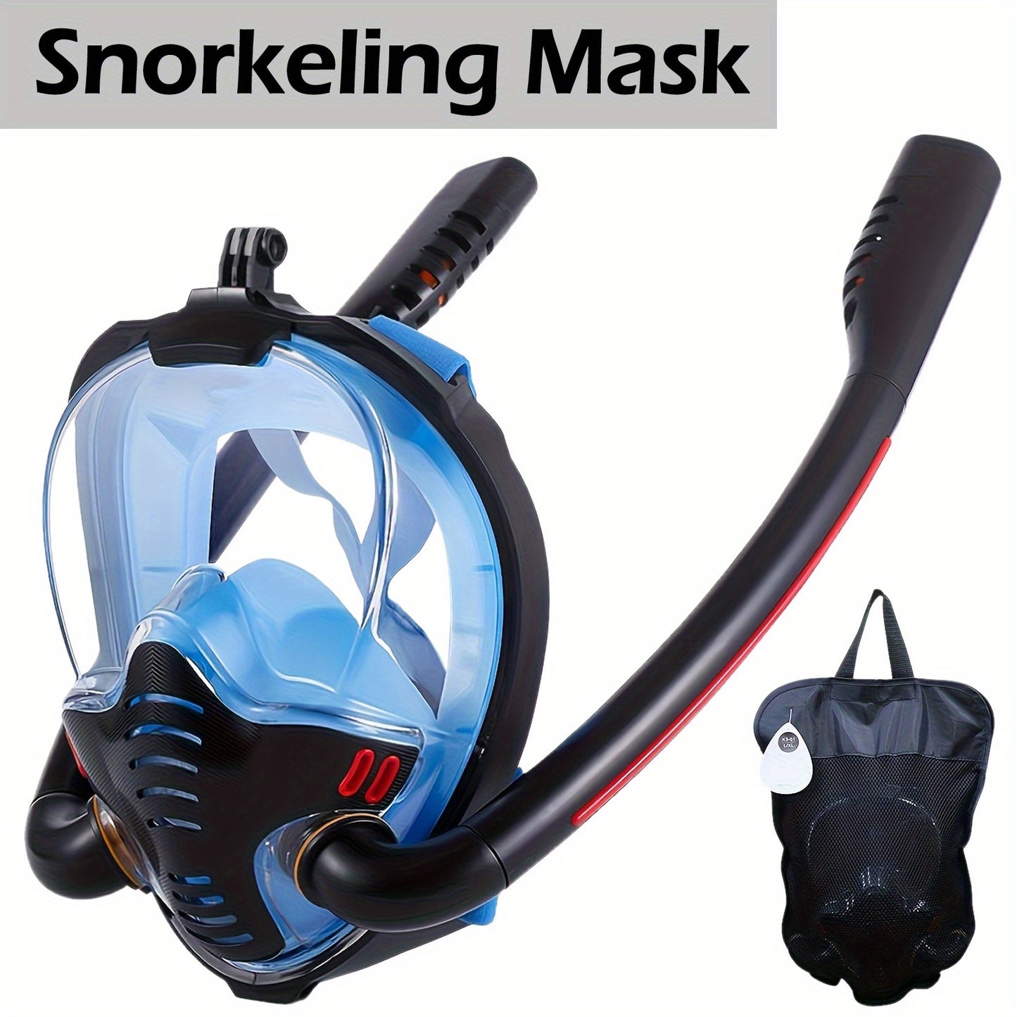 BOKEFA Full Face Snorkel Mask 180 Degree Panoramic View