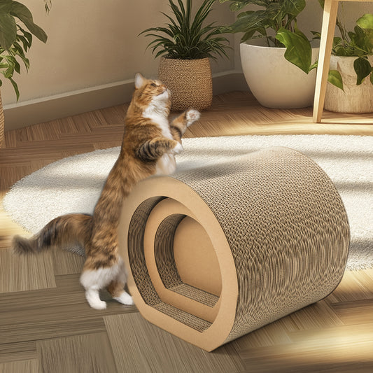 Cat Scratching Board Set With Hidden Wheel Indoor Cat Mat