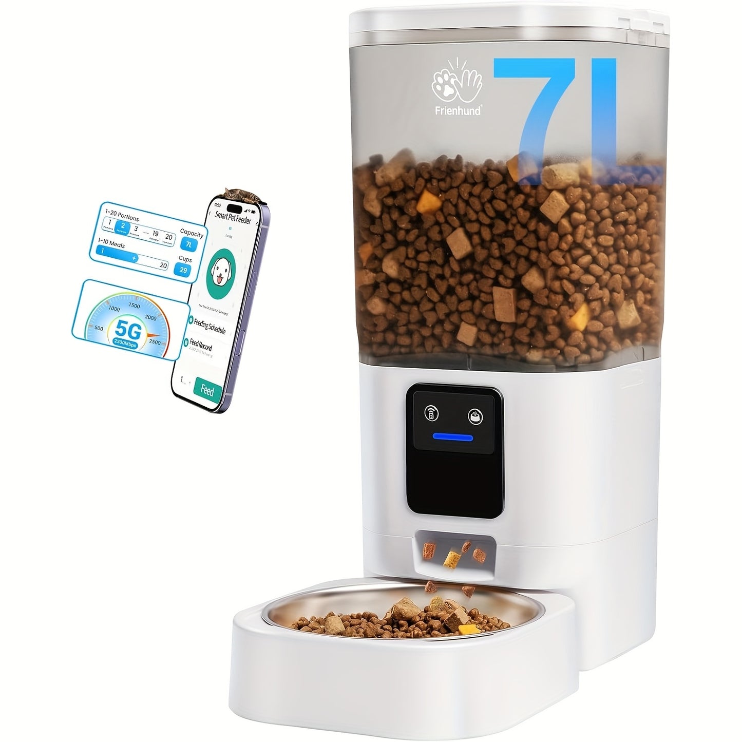 Automatic WiFi Pet Feeder for Cats and Dogs