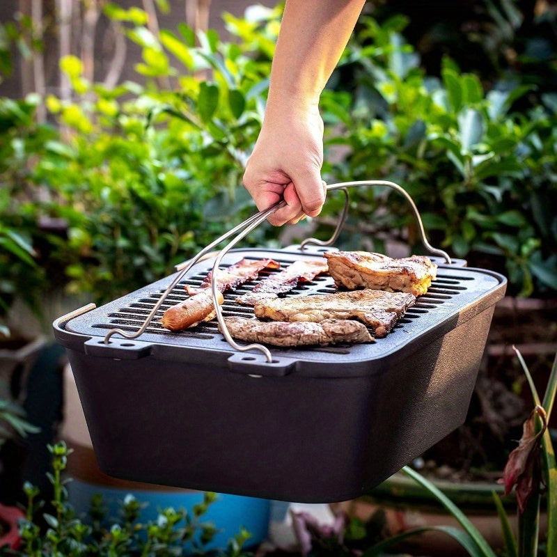 Heavy Duty Preseasoned Cast Iron Grill Indoor Outdoor