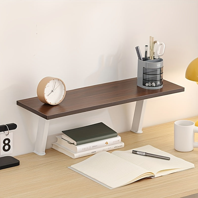Floating Desk Shelf No Drill Mount Multilevel Organizer