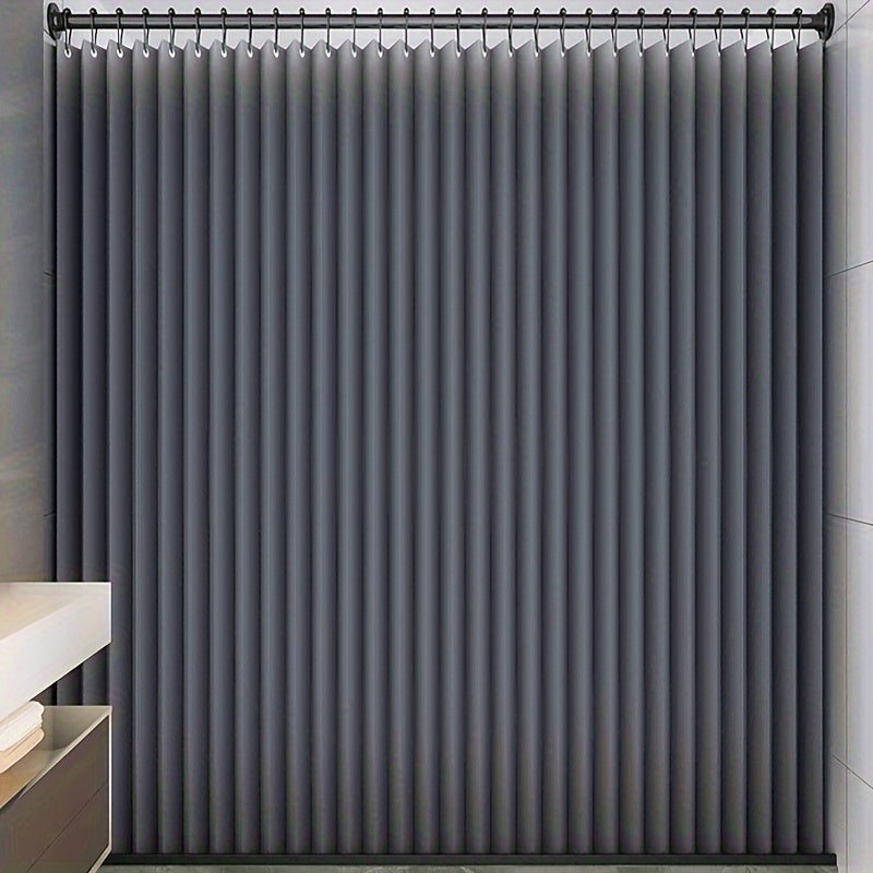Thick Magnetic Foldable Shower Curtain with Modern Striped Design