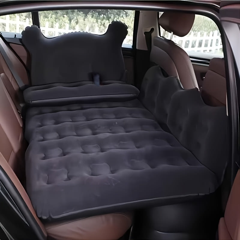 Bear Shaped Inflatable Car Bed For Rear Seat Travel PVC