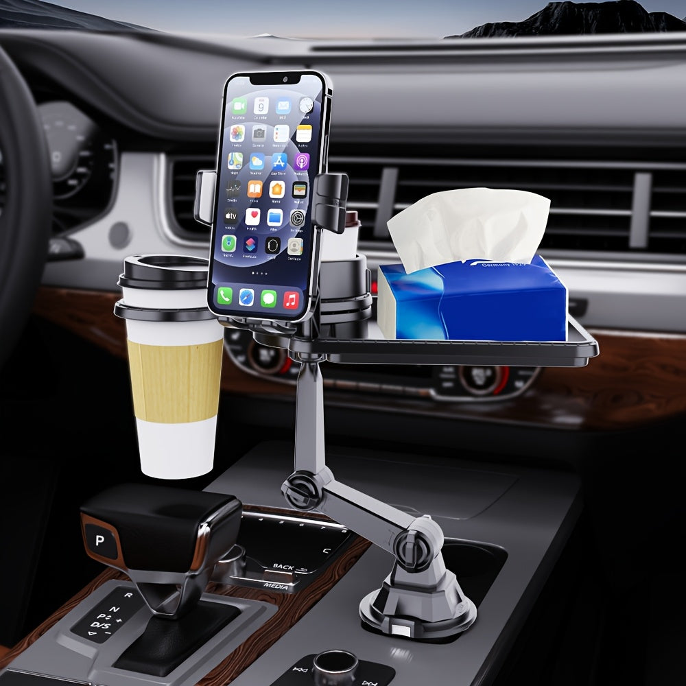 YAILIS 4 In 1 Adjustable Car Phone Mount Cup Holder