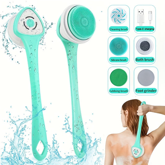 6 In 1 Rechargeable Electric Shower Brush Set For Cleansing