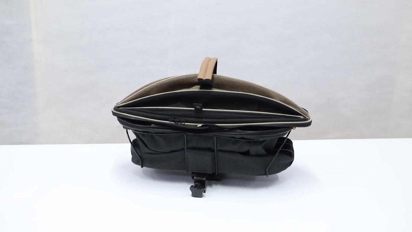 Dog Bicycle Carrier Basket With Expandable Mesh And Harness