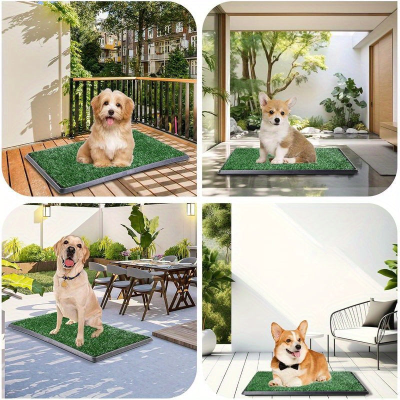Dog Grass Mat With Tray Indoor Litter Box For Apartment