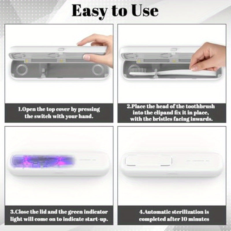Sanitizing Toothbrush Holder With Fast Drying Travel Case