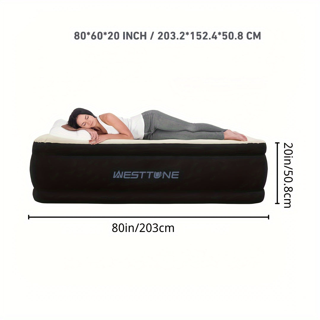 Deluxe Double Inflatable Mattress With Built In Pump Camping