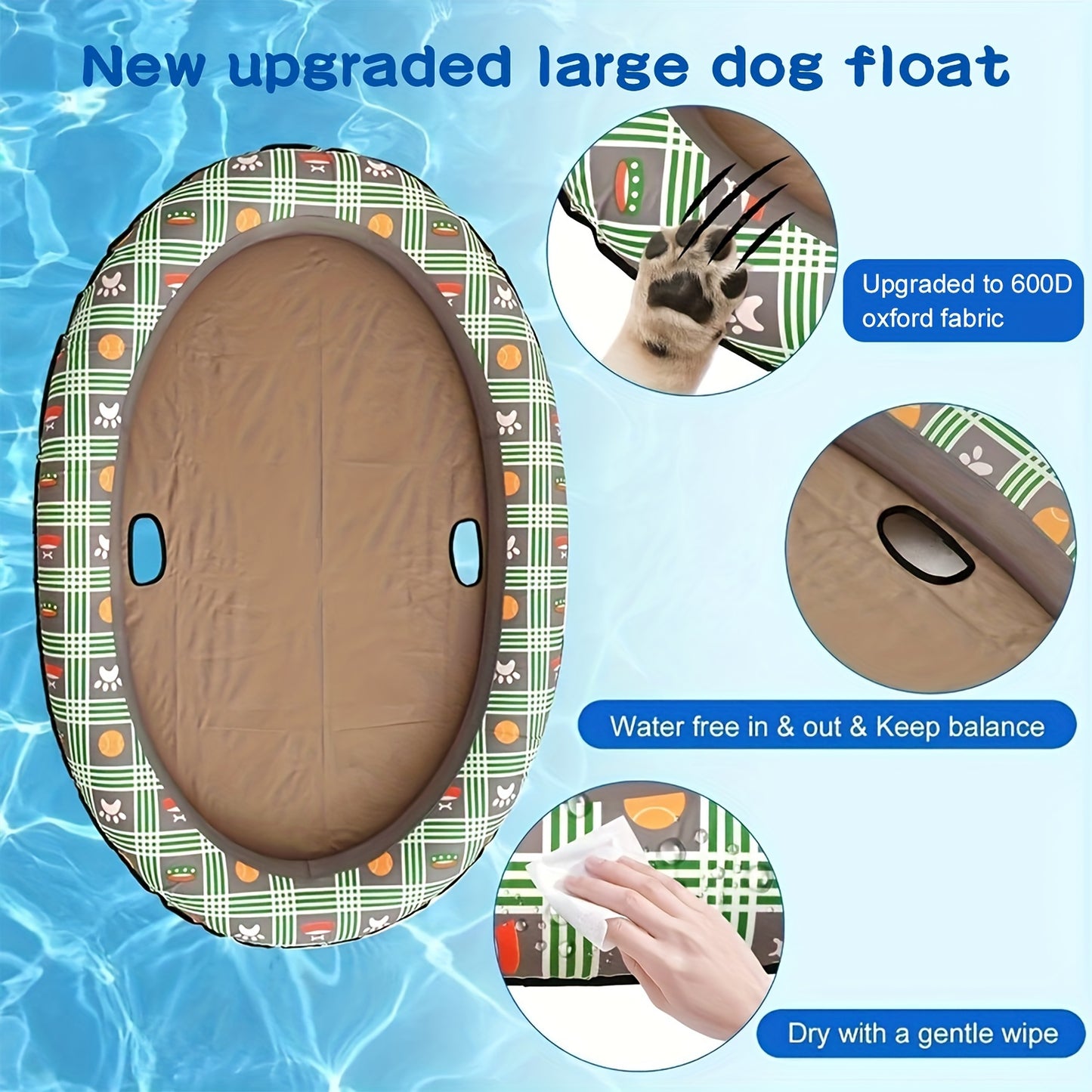 Soft Dog Pool Float For Dogs Deluxe Durable Inflatable