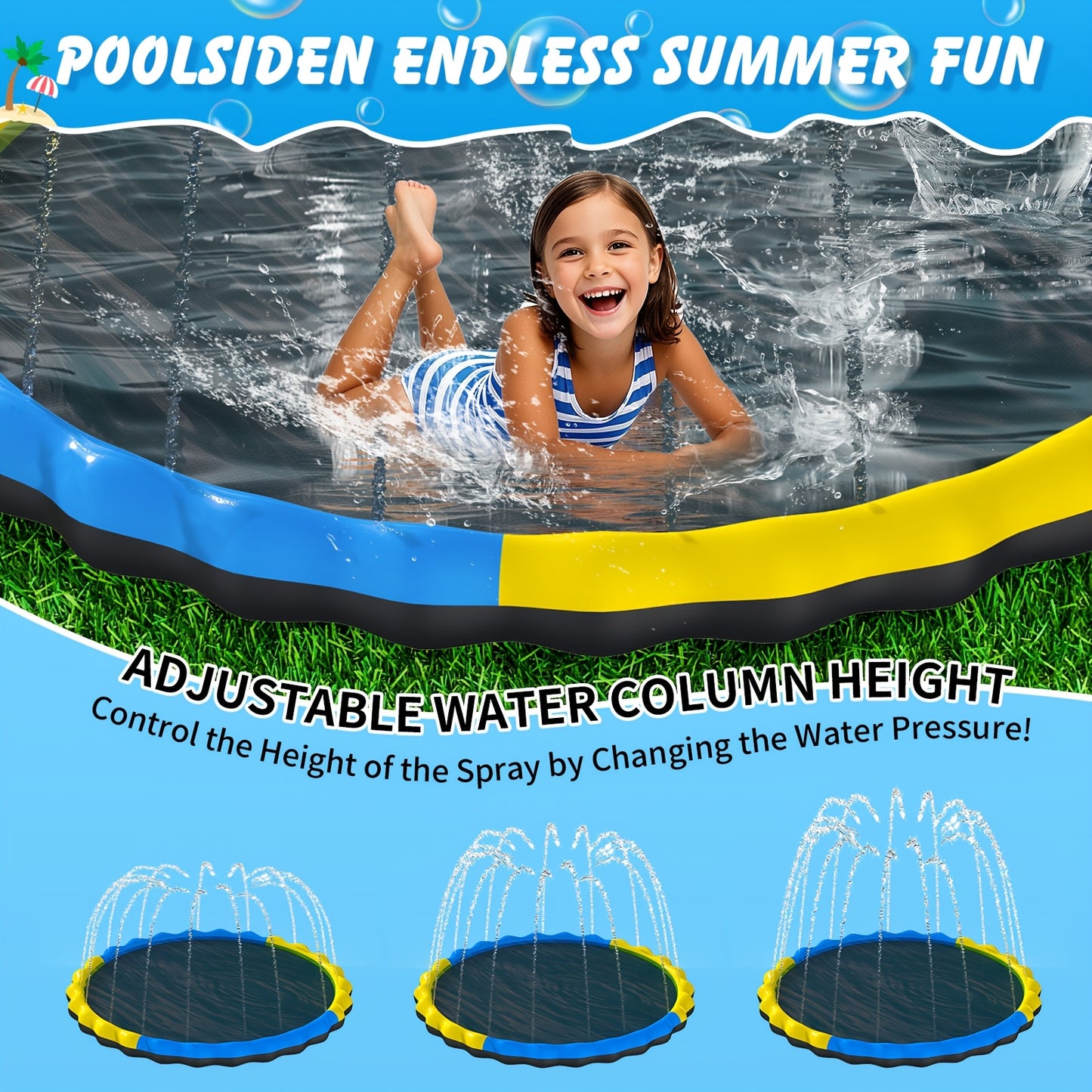 Heavy Duty Non-Slip Splash Pad for Kids and Dogs