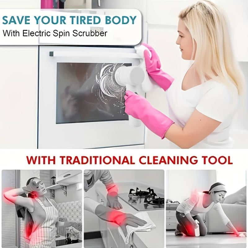 XIYHUIA Electric Cleaning Brush Set 8pc 5 Modes Cordless