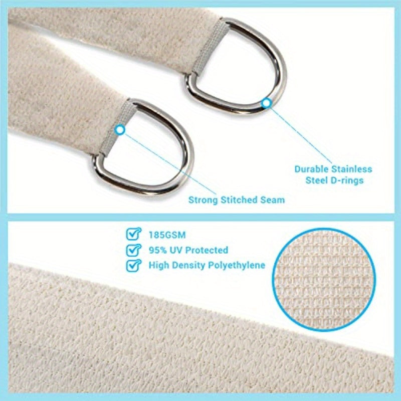 Outdoor Sun Shade Sail Canopy for Pool and Patio Use