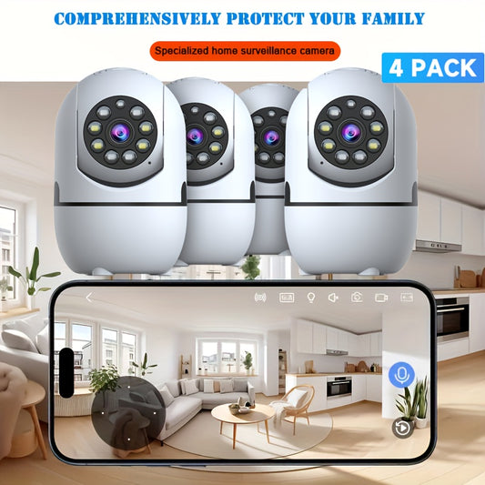 4 Pack Wireless Security Cameras With 360 Degree Rotation Alexa