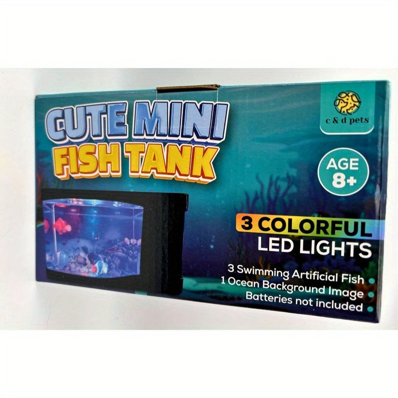 Cute Mini Fish Tank With Moving Artificial Fish Aquarium