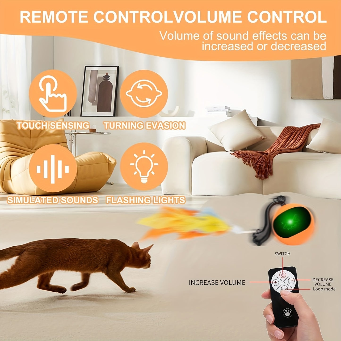 Automatic Mouse Chase Cat Toy With Remote Control For Pets