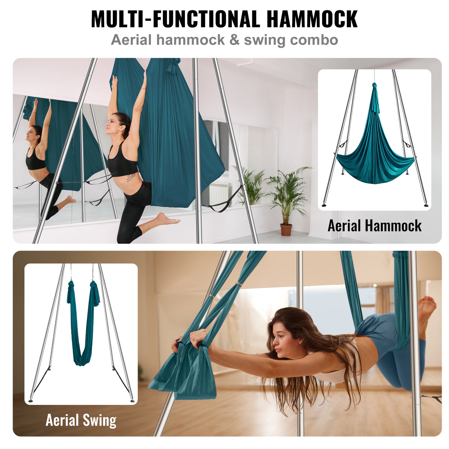VEVOR Aerial Yoga Frame with Professional Yoga Hammock