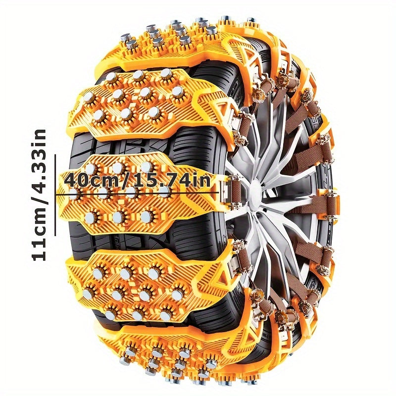 Universal Adjustable Snow Chains for Cars SUVs Sedans Pack