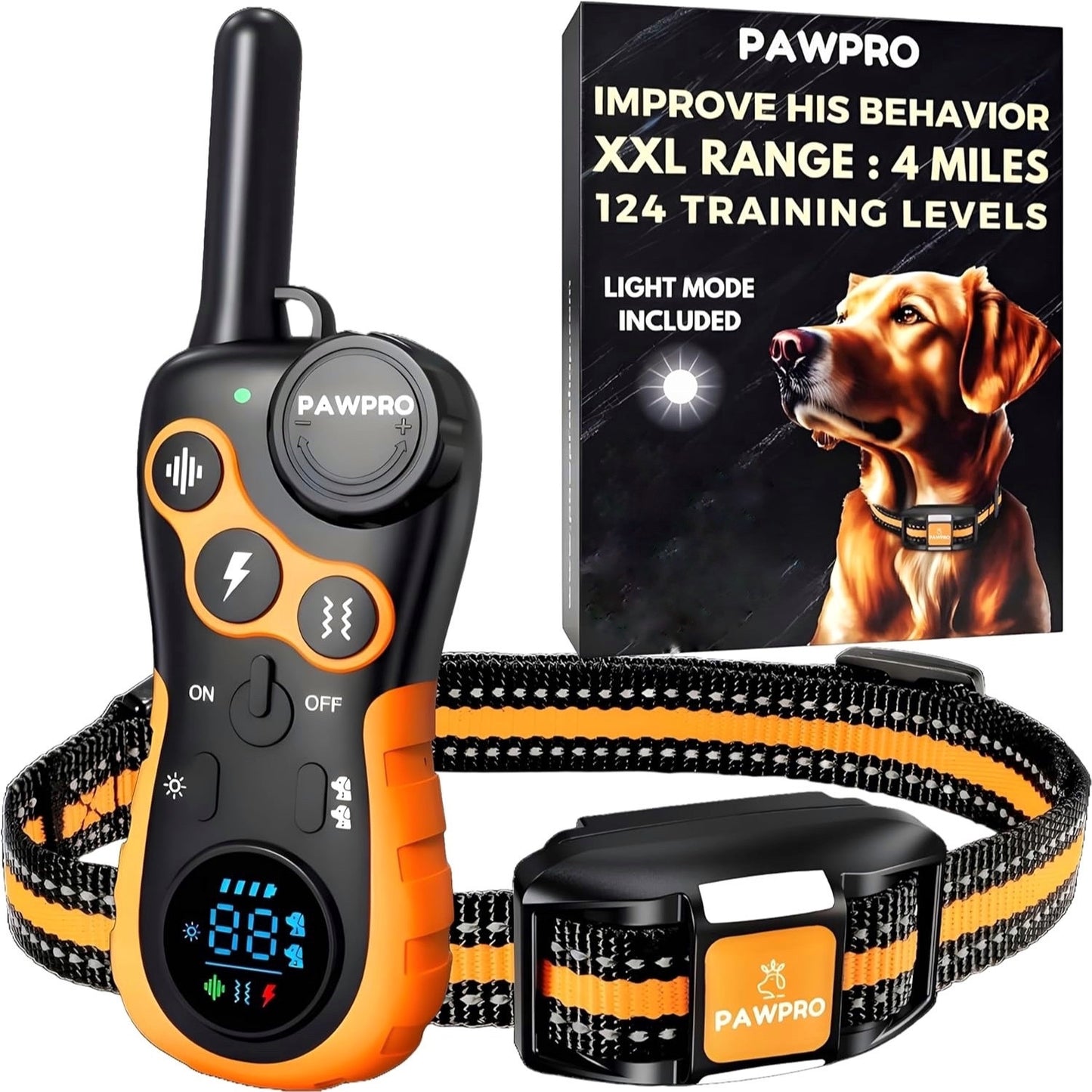 Long Range Dog Training Collar With Remote And Night Light