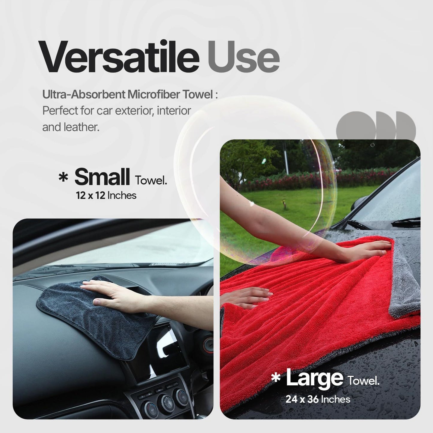 Double Twisted Loop Quick Drying Car Towel For Detailing
