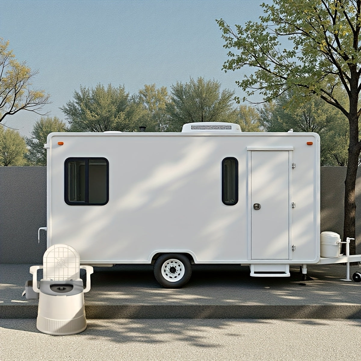Gulite Portable Camping Toilet With Lid Odor Resistant PP