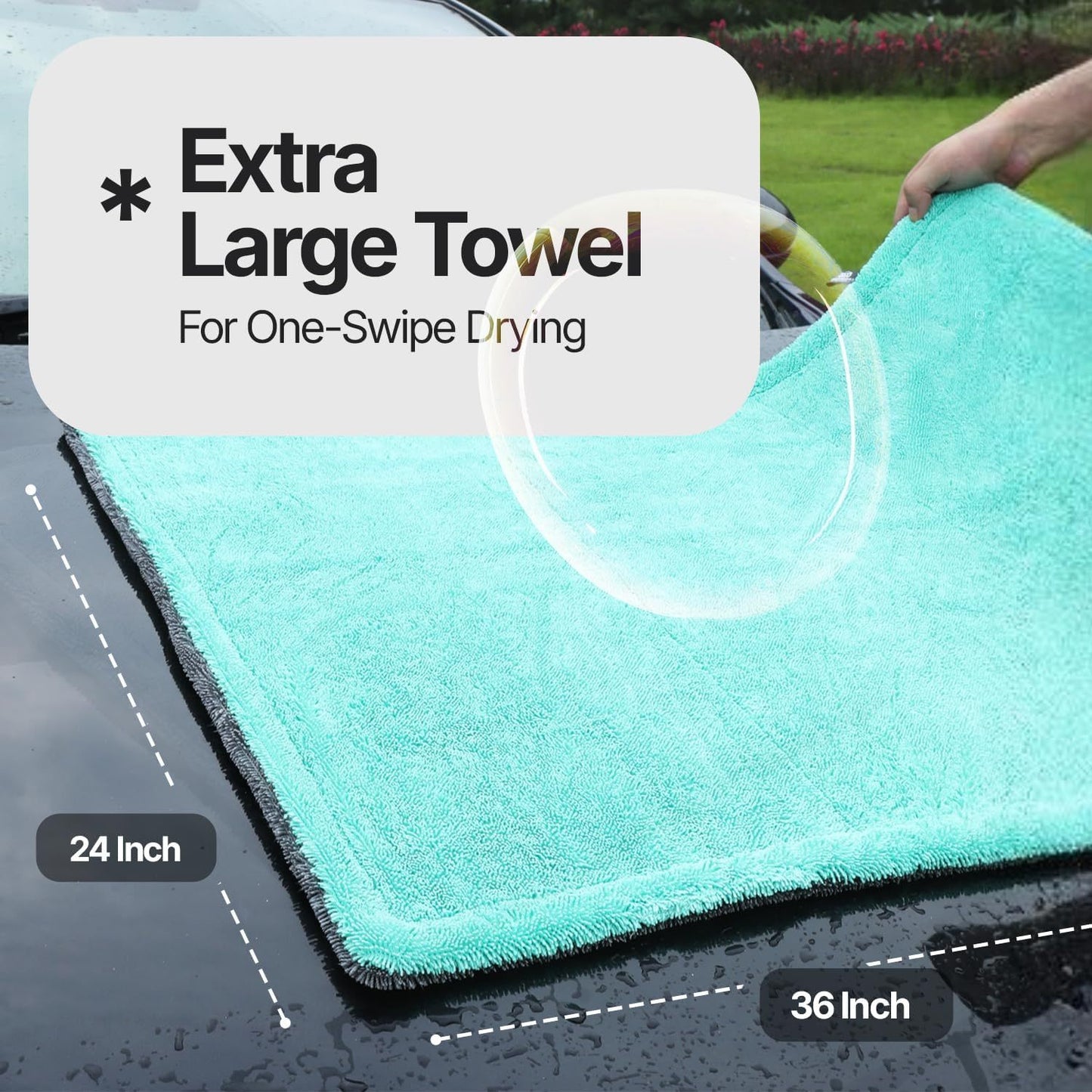 Double Twisted Loop Quick Drying Car Towel For Detailing