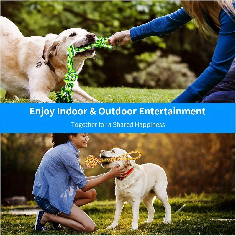 Heavy Duty Spring Pole Dog Rope Toy With Bungee System