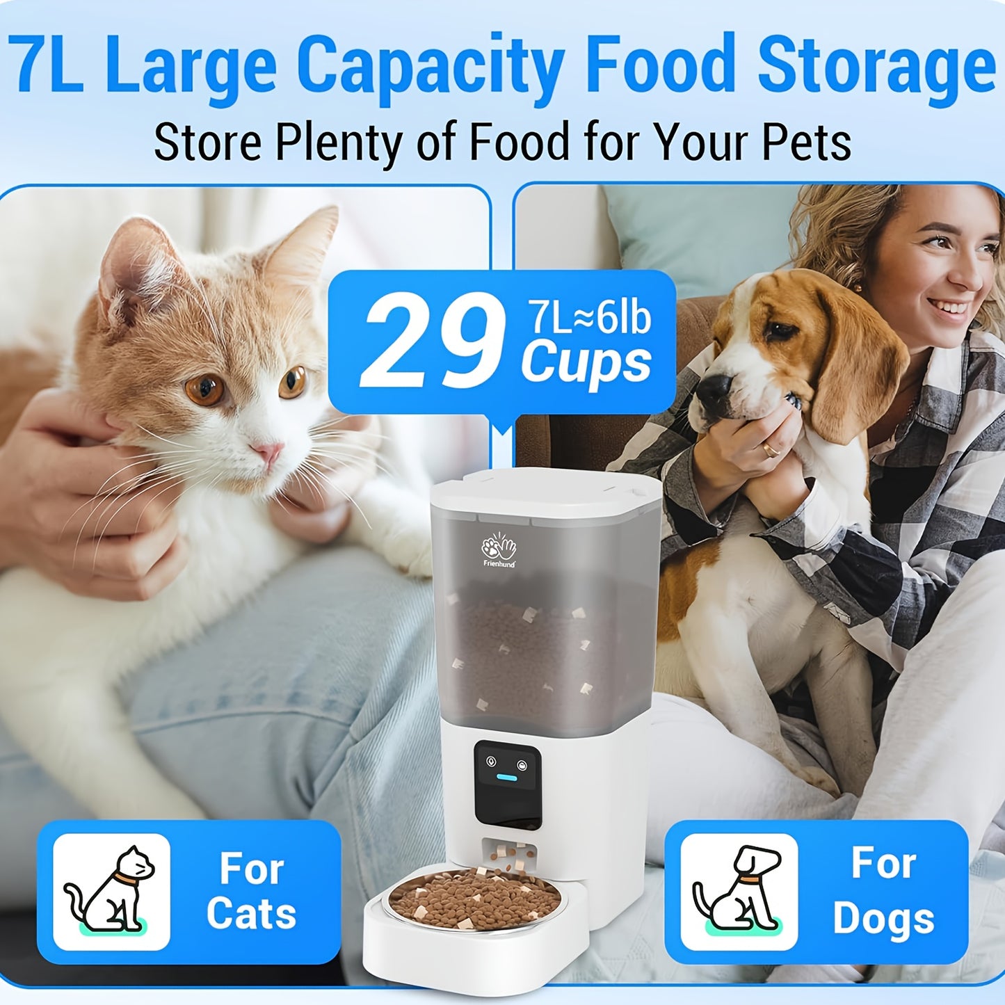 Automatic WiFi Pet Feeder for Cats and Dogs