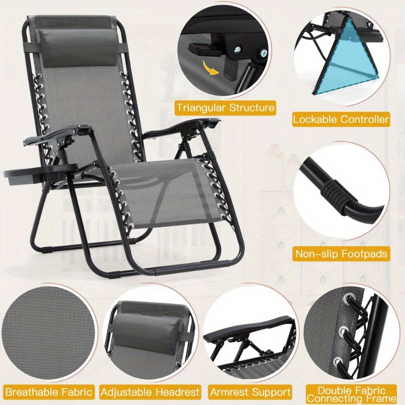 Zero Gravity Recliner Chairs Set for Outdoor Relaxation