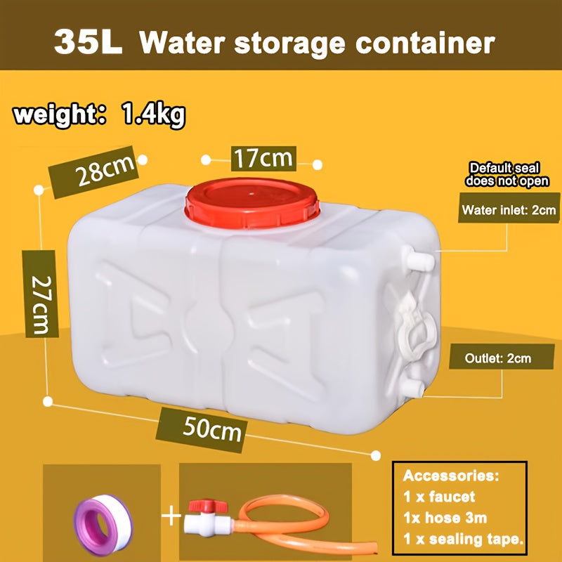 Portable Water Storage Tank With Faucet And Hose Camping