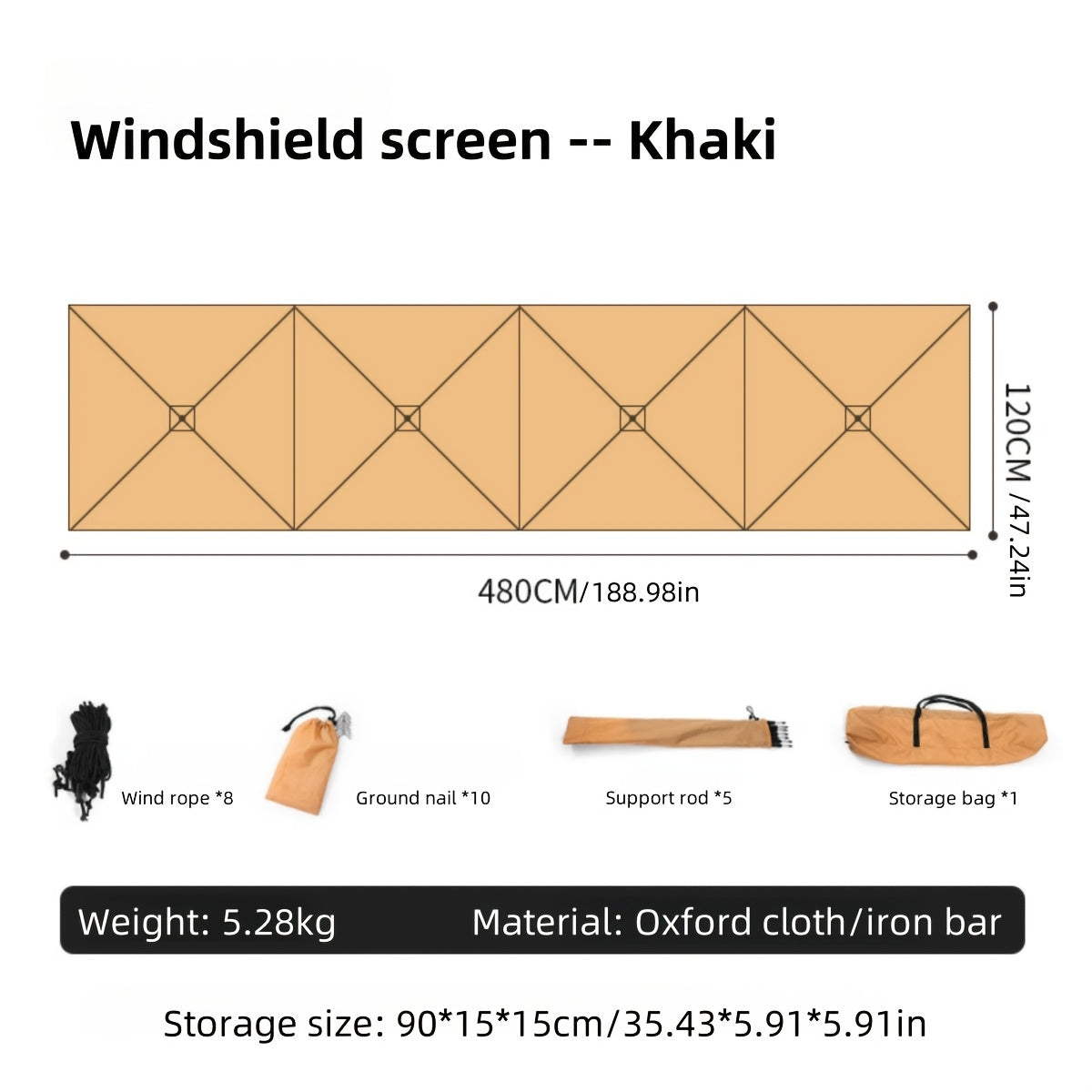 Portable Windproof Camping Cloth Curtain for Outdoor Use
