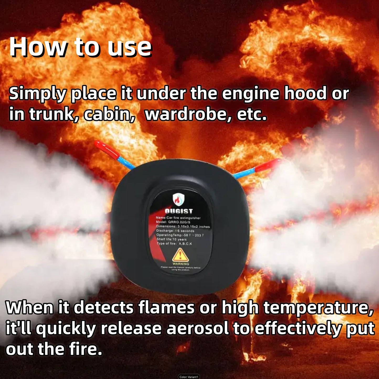 Automatic Fire Extinguisher Compact Vehicle Cabin Safety