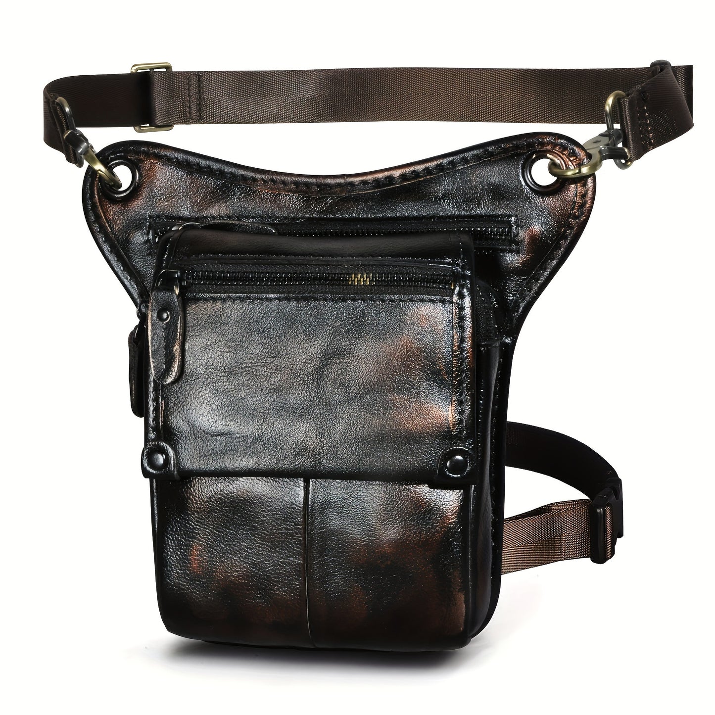 Men's Vintage Leather Sling Bag for Casual Travel