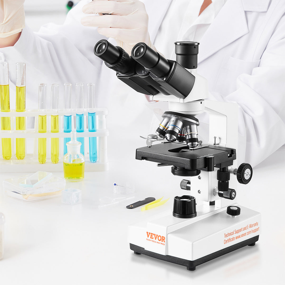 Trinocular Compound Microscope 40X 5000X LED Illumination