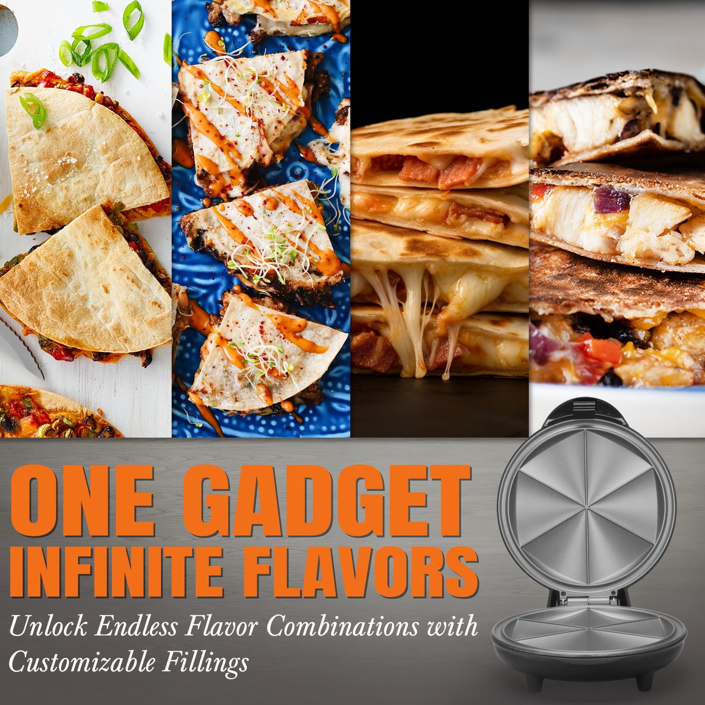 Electric Quesadilla Maker Grilled Cheese With Even Heating