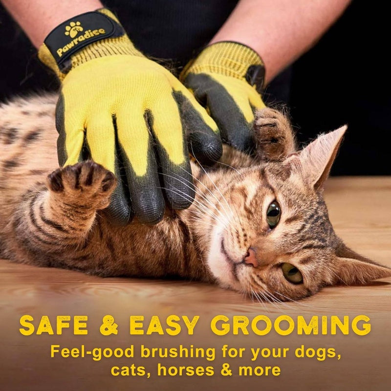 Pet Grooming Deshedding Gloves For Cats Dogs Horses