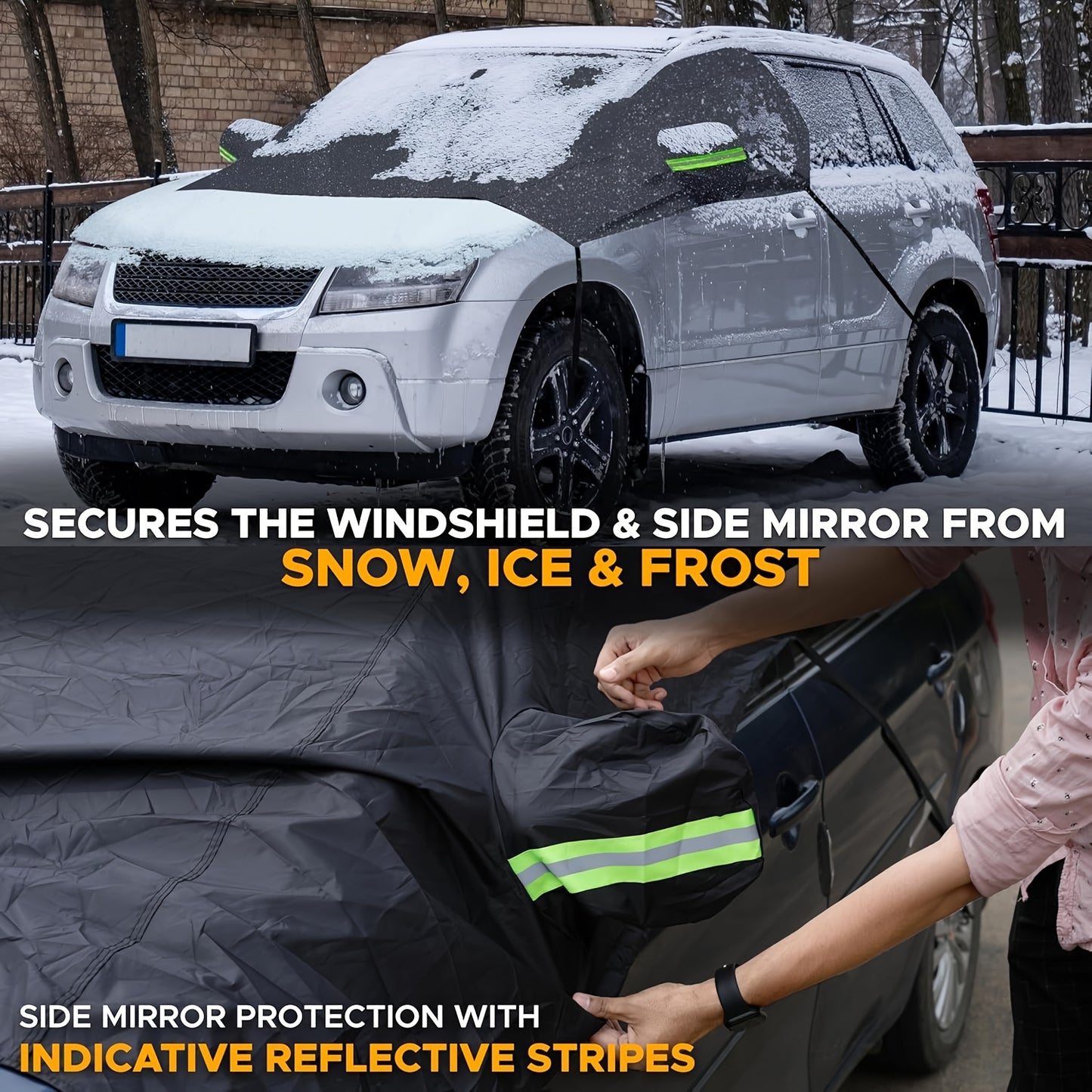 Universal Car Snow Shield Three In One Magnetic Mirror Cover