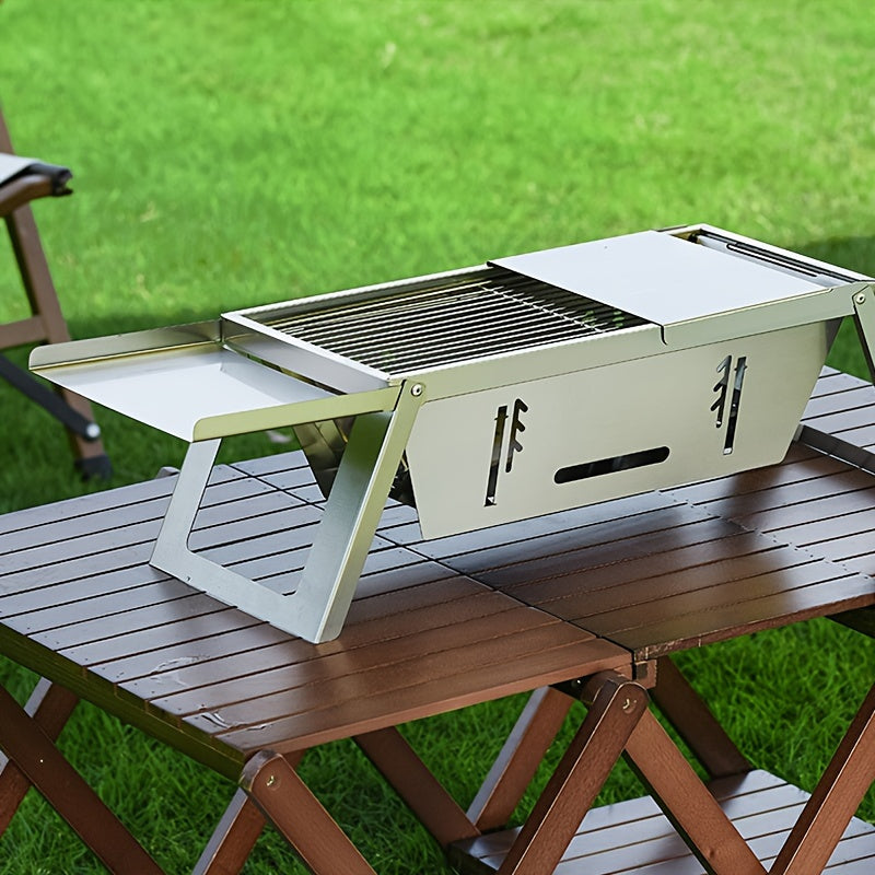 Foldable Stainless Steel Camping Grill Charcoal BBQ