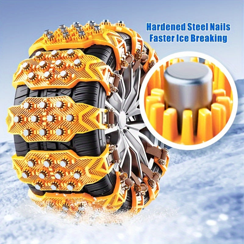 Universal Adjustable Snow Chains for Cars SUVs Sedans Pack