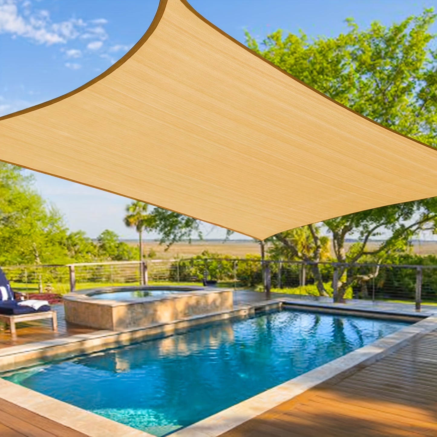 UV Block Rectangle Shade Sail by Unknown Brand for Outdoor Use