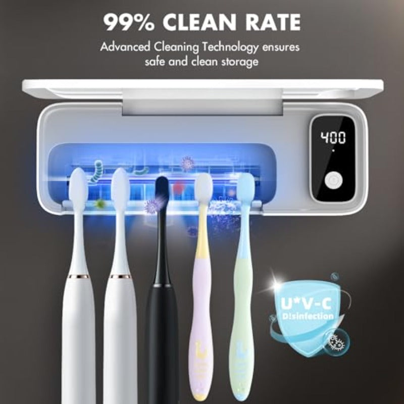 Cordless Smart Toothbrush Holder UV Disinfection System