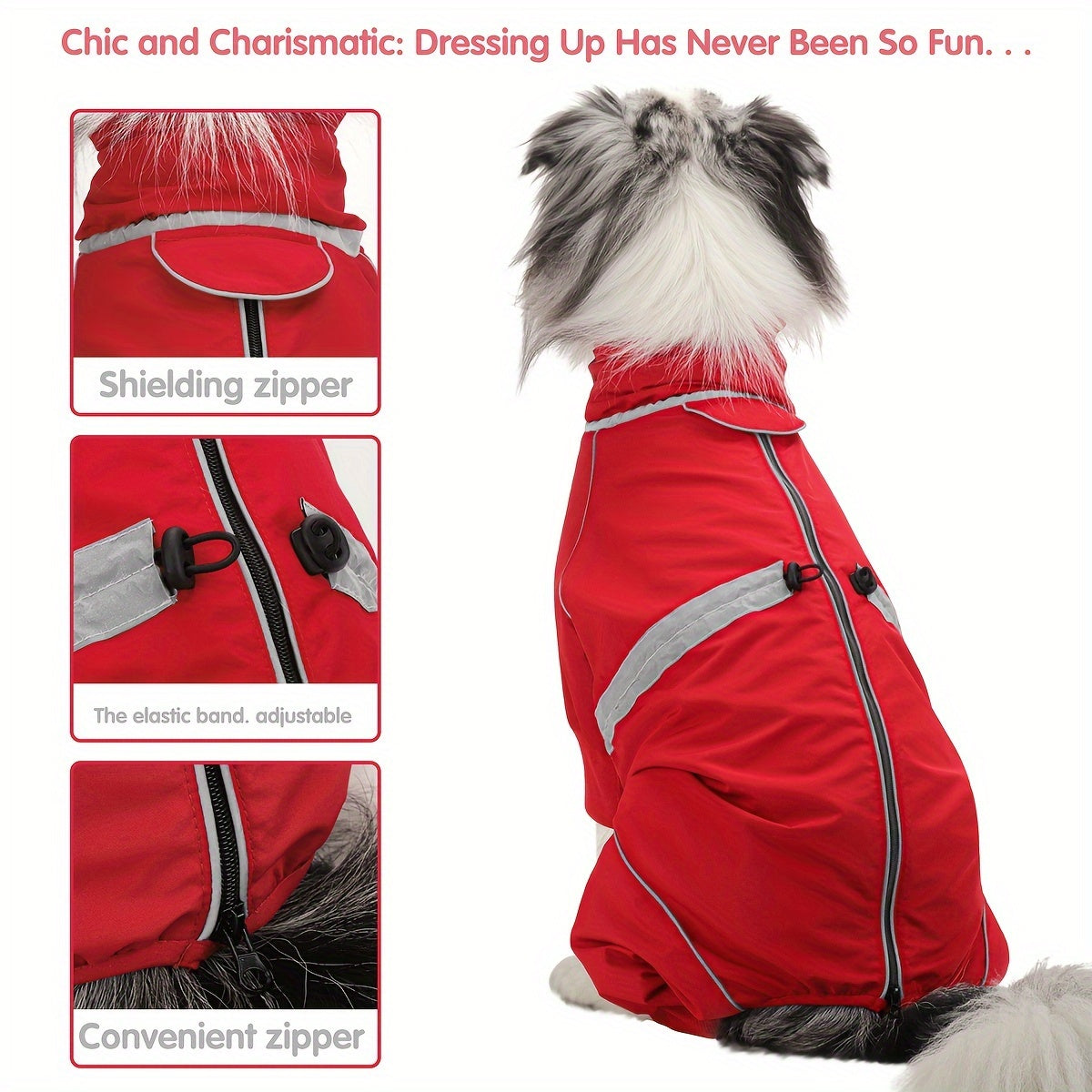 All Season Dog Raincoat Windproof Waterproof Pullover