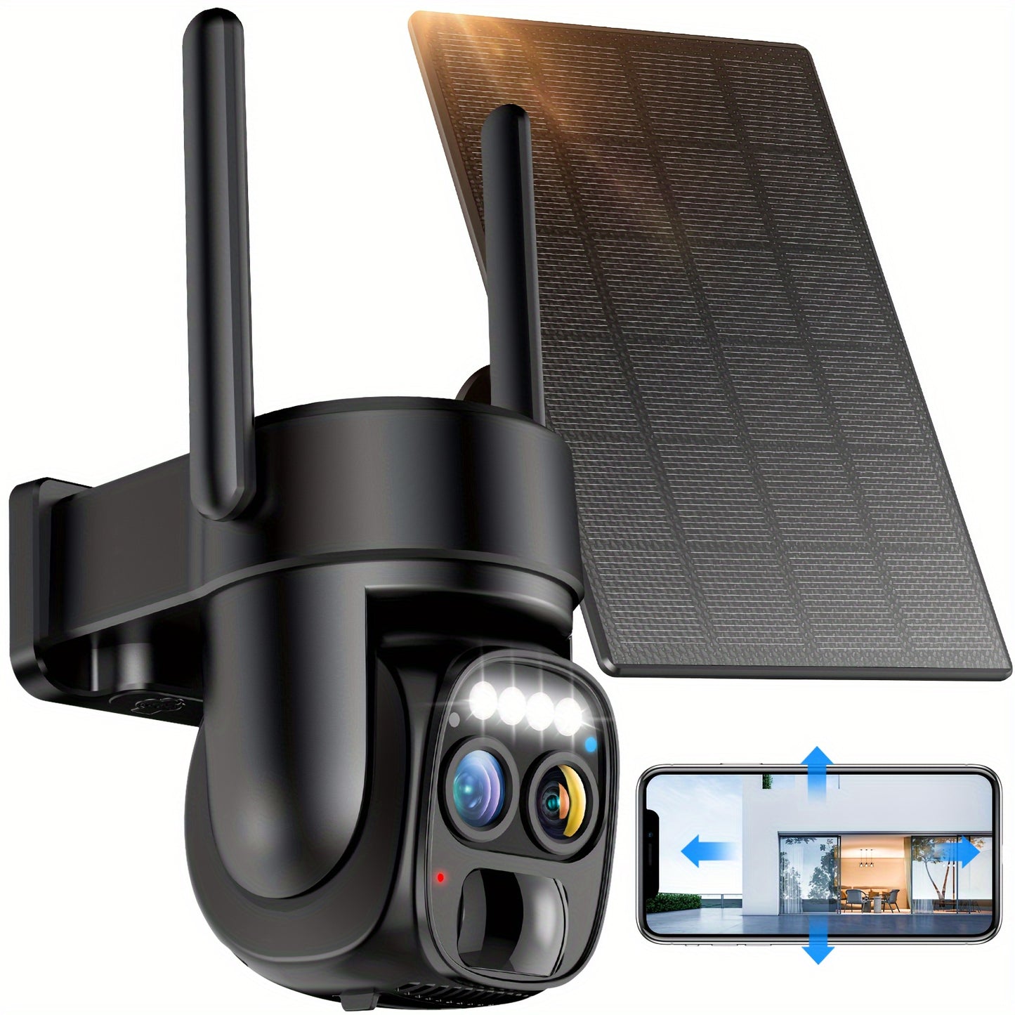 Hawkray 360 Degree Solar Powered WiFi Security Camera System