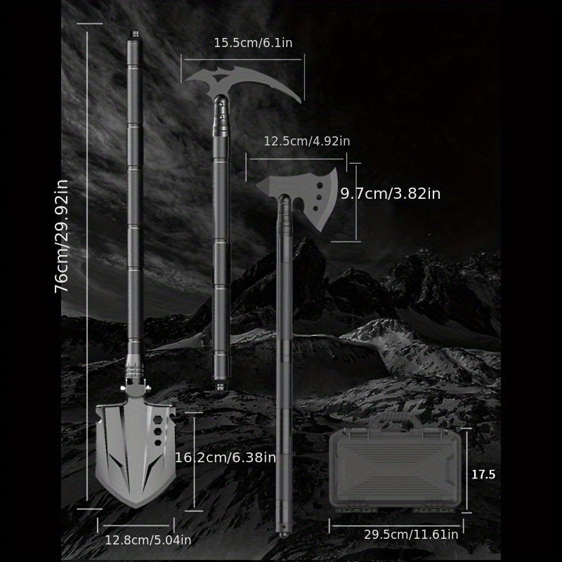 Multi Tool Ax Shovel Pickaxe Set For Outdoor Rescue