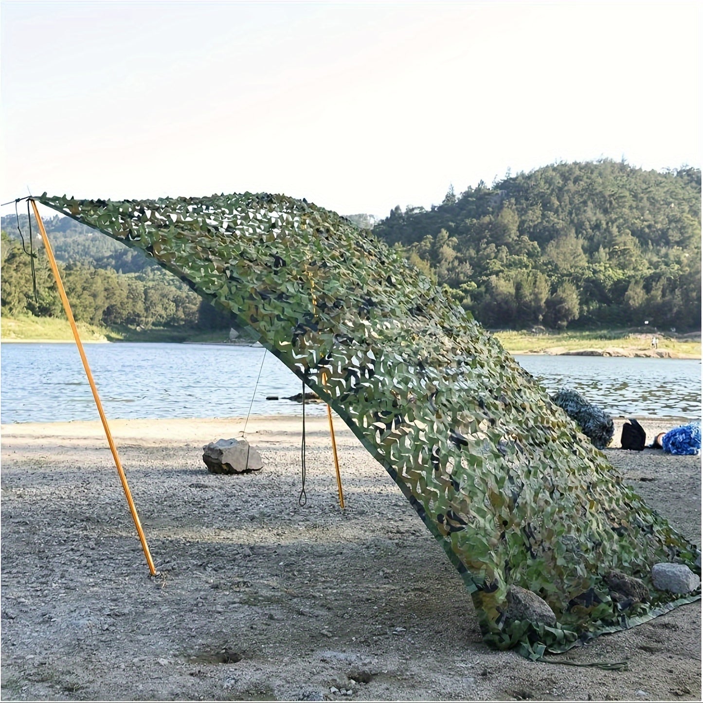 Camouflage Mesh Portable Camping Sunscreen Awning for Outdoor Activities