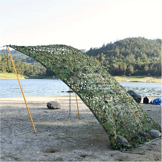 Camouflage Mesh Portable Camping Sunscreen Awning for Outdoor Activities