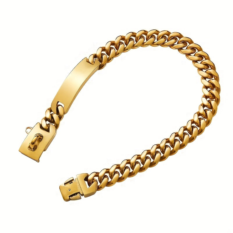 Customizable Stainless Steel Dog Collar With Safety Lock