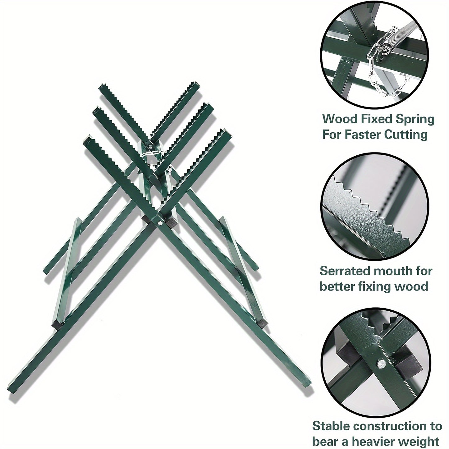 Foldable Steel Log Sawhorse for Easy Chainsaw Cutting