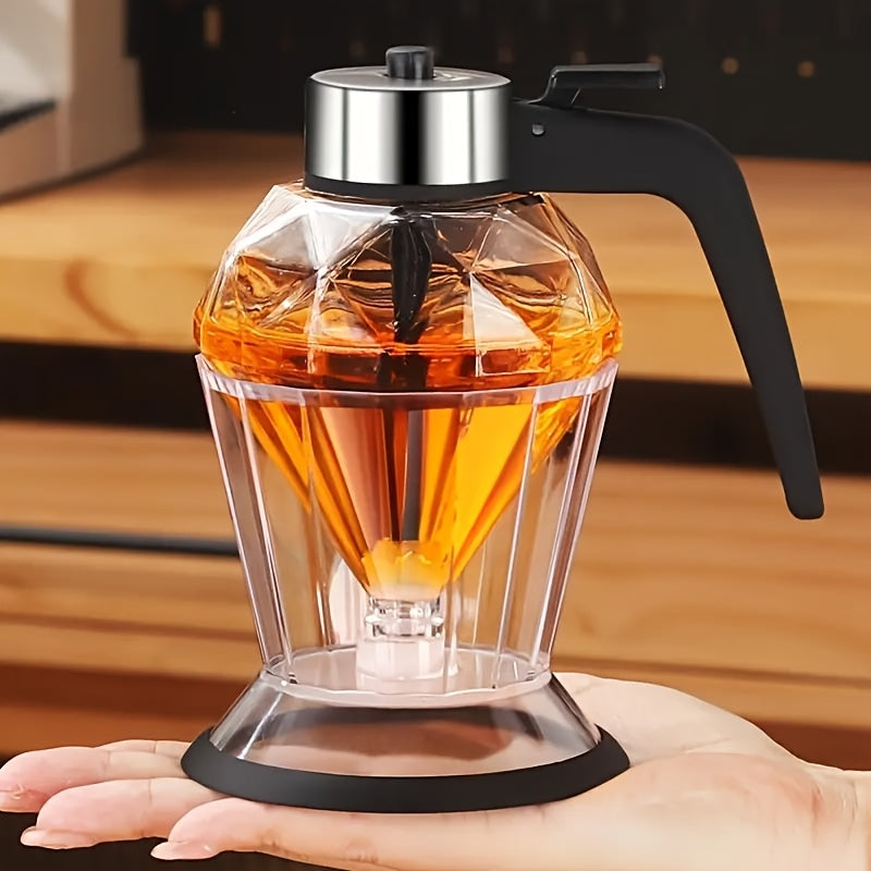 Stylish Glass Honey Dispenser No Drip With Scoop For Syrup