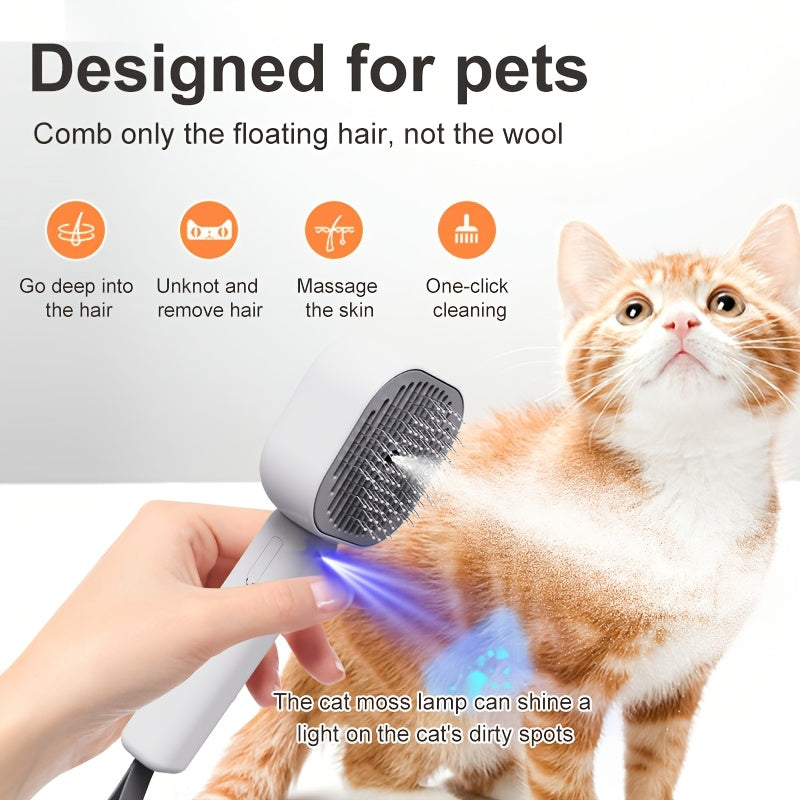 USB Rechargeable Pet Grooming Brush for Cats and Dogs